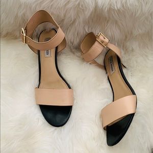Steve Madden Black and Nude Heel Sandals